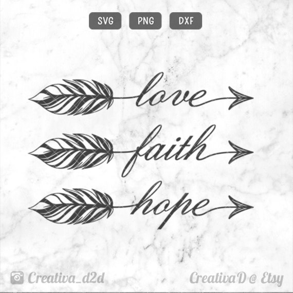Love Svg Faith Svg Hope Svg Love Arrow Svg Faith Arrow Hope Etsy