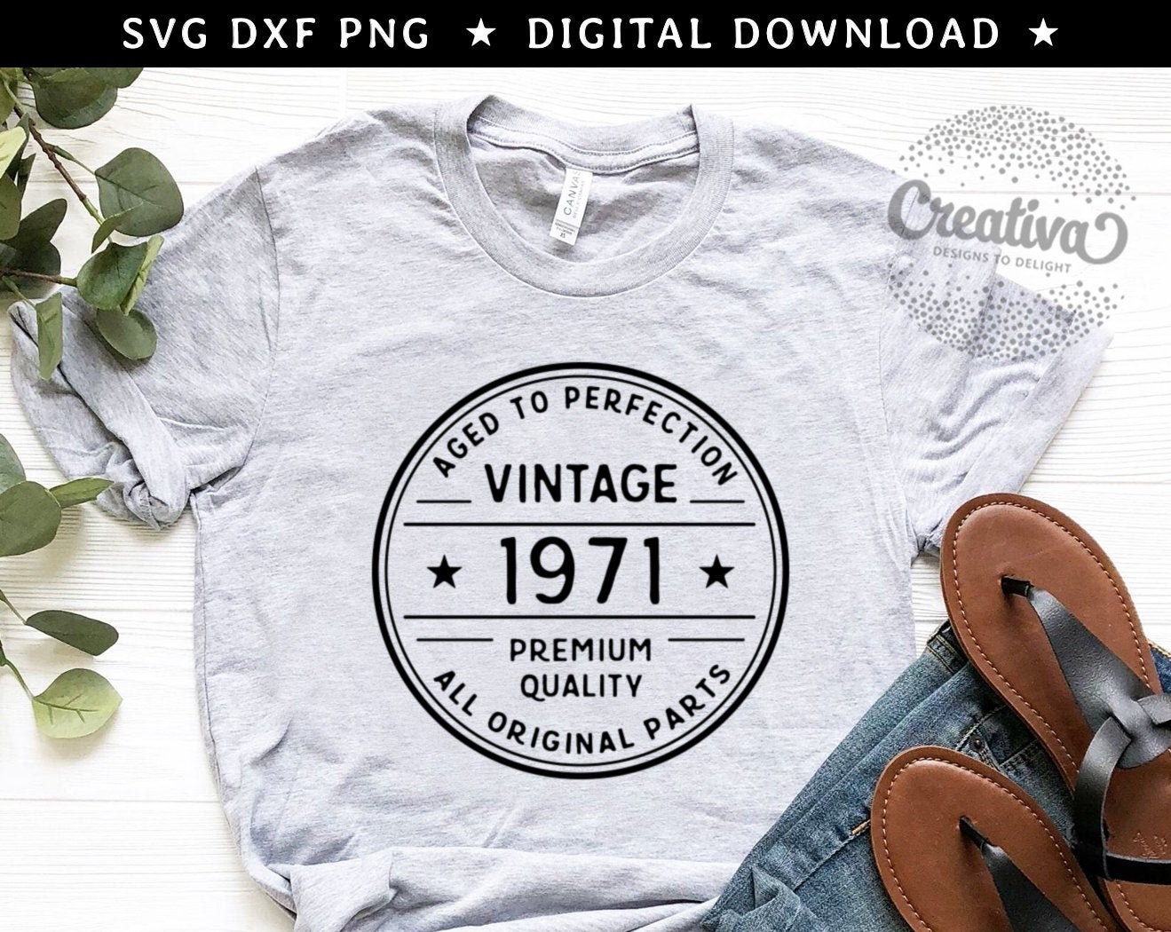 Download Vintage 1971 SVG PNG DXF 50th Birthday Svg Vintage Svg Happy | Etsy