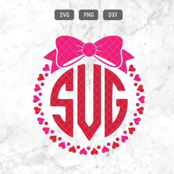 Download Valentine Monogram Svg Png Dxf File Heart Circle Monogram Etsy