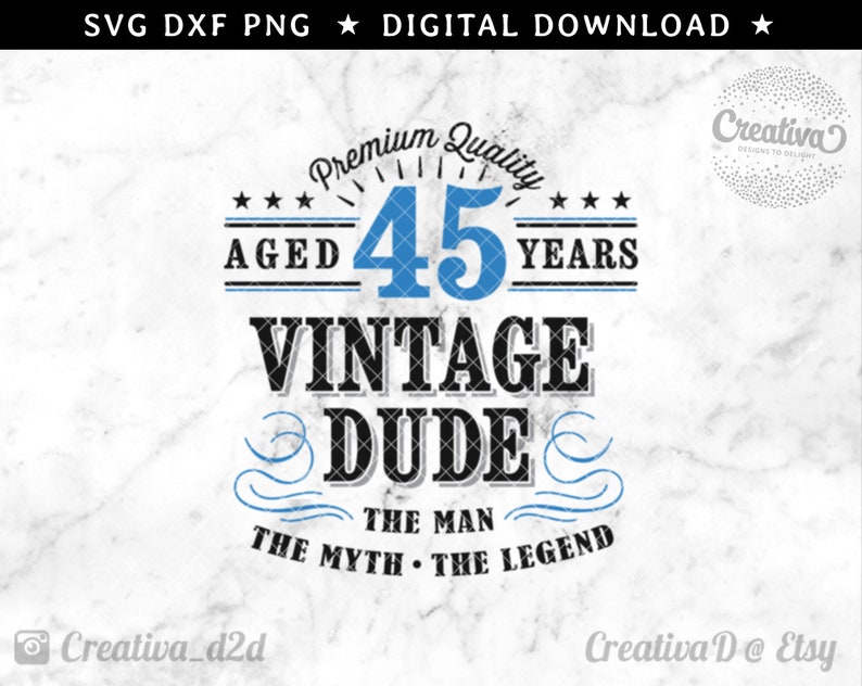 Download Clip Art Art Collectibles 45th Birthday Svg 45 Vintage Dude Svg Dude Svg Men S Birthday T Shirt Svg Aged 45 Years Svg It Took 45 Years Svg 45th Svg Cut File Png Dxf