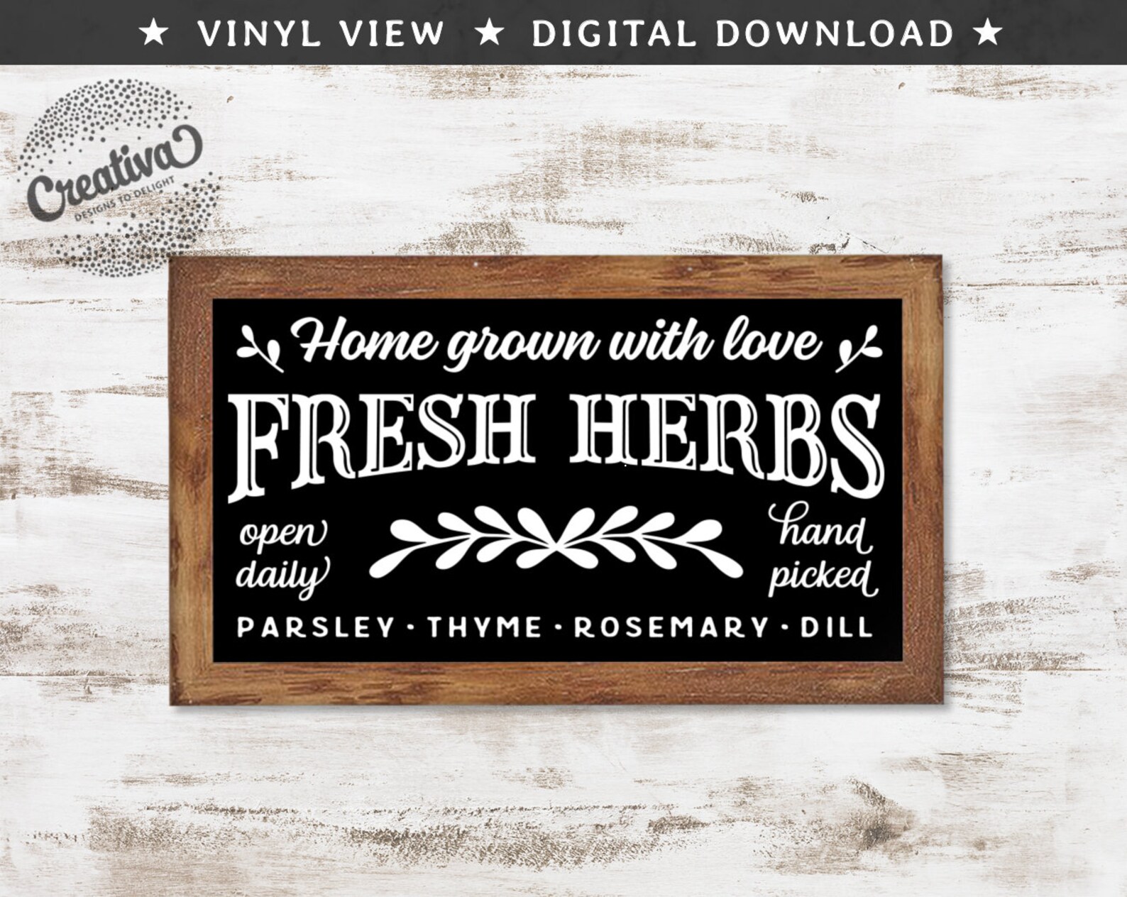 Fresh Herbs SVG PNG DXF Kitchen Garden Sign Svg Vintage Etsy