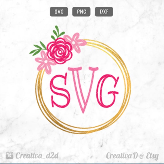 Download Flower Monogram Frame Svg Png Dxf Spring Frame Svg Flower Etsy