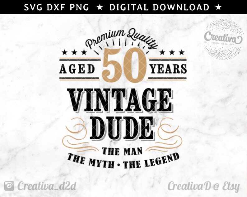 Download 50th Birthday SVG 50 Vintage Dude Svg Dude Svg Men's | Etsy