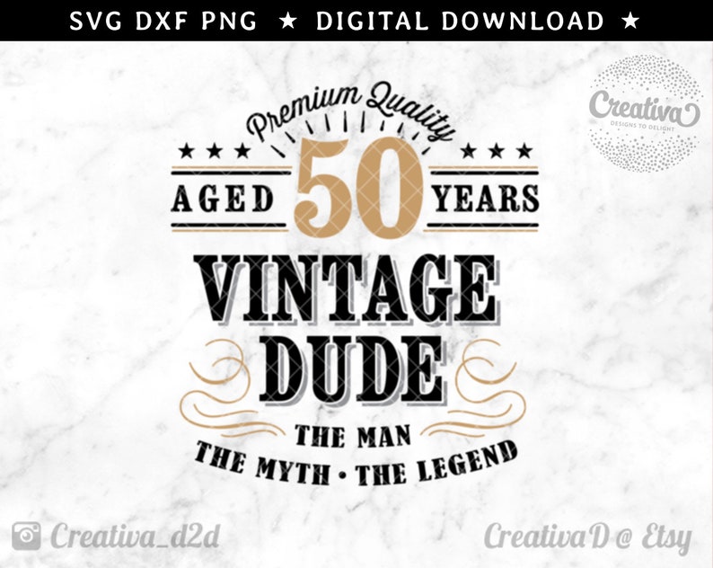 Download 50th Birthday SVG 50 Vintage Dude Svg Dude Svg Men's | Etsy