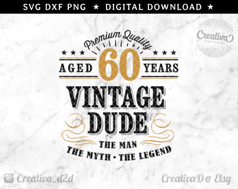 Download 60th Birthday SVG 60 Vintage Dude Svg Dude Svg Men's | Etsy