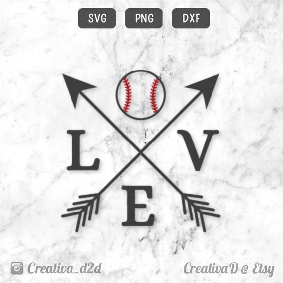 Download Love Baseball Arrows Svg Dxf Png Softball Vector Clip Art Cut Etsy