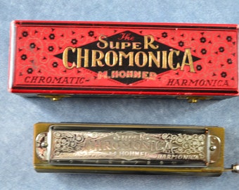 Set of 2. A SUPER CHROMONICA  HARMONICA and Marine band Harmonica.