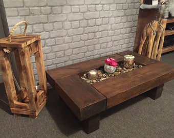 Hand Crafted Rustic Railway Sleeper Coffee Table Made To