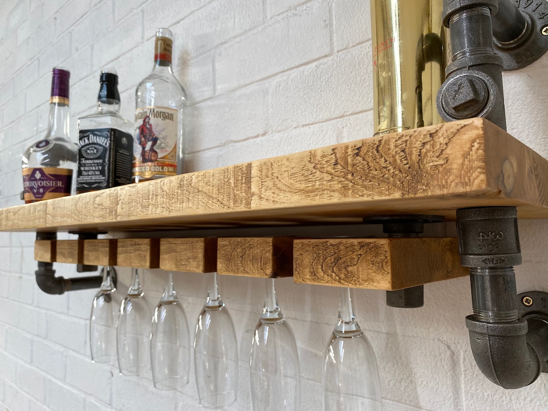 Custom Handmade Bar Shelving Storage Unit Wine Rack / Wall Bar / Home