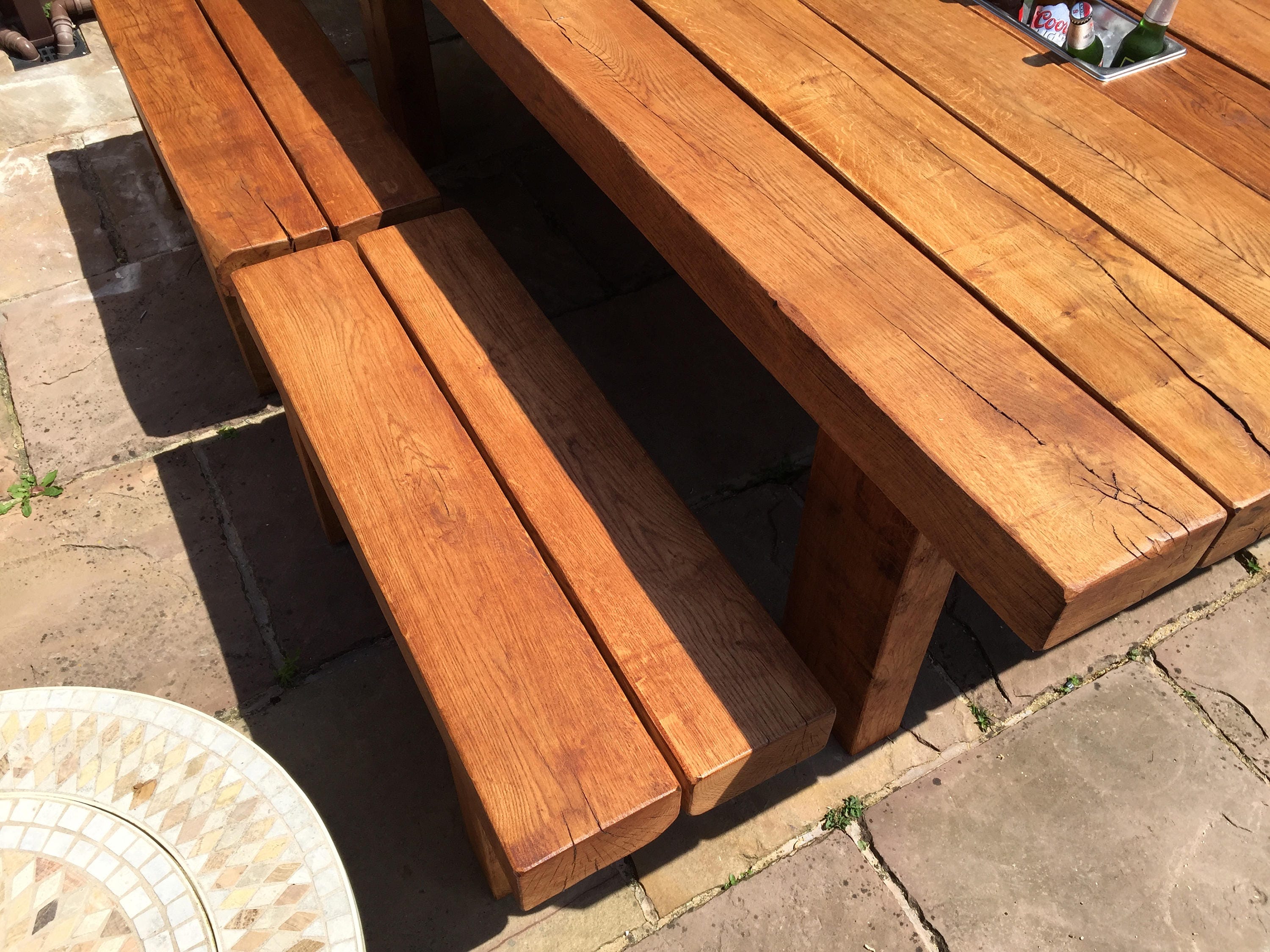 Exclusive Outdoor Garden Dining Table With Matching Benches Etsy UK
