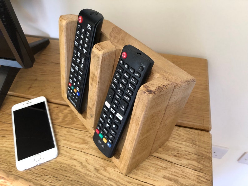 HandBuilt Oak TV Remote Stand Perfect Gift Gift For Him Etsy