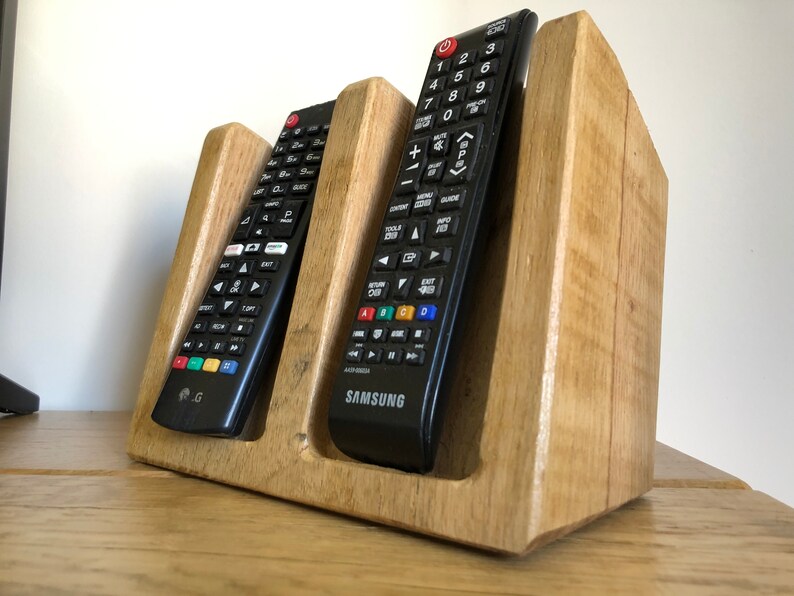 HandBuilt Oak TV Remote Stand Perfect Gift Gift For Him Etsy
