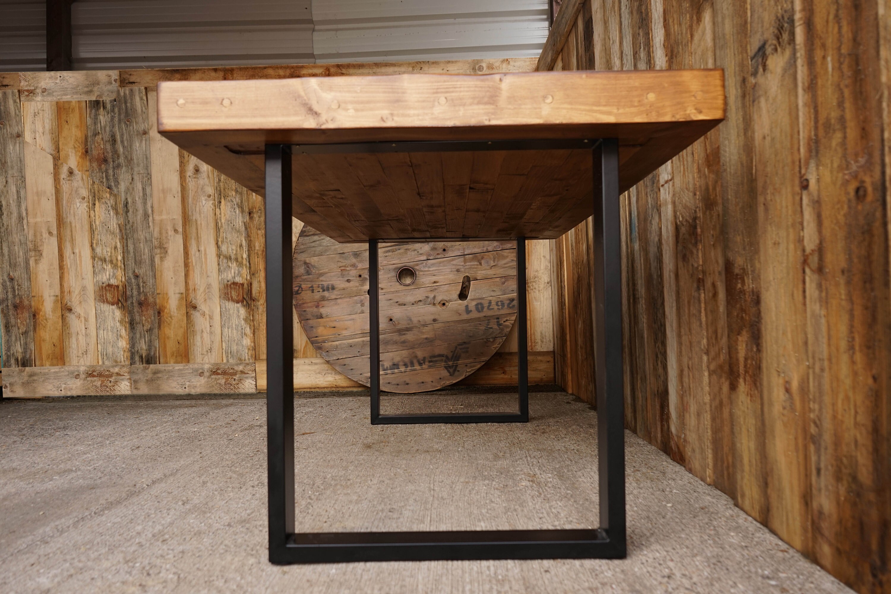 Modern Rustic Handmade Chunky Wooden Dining Table With Black Etsy UK