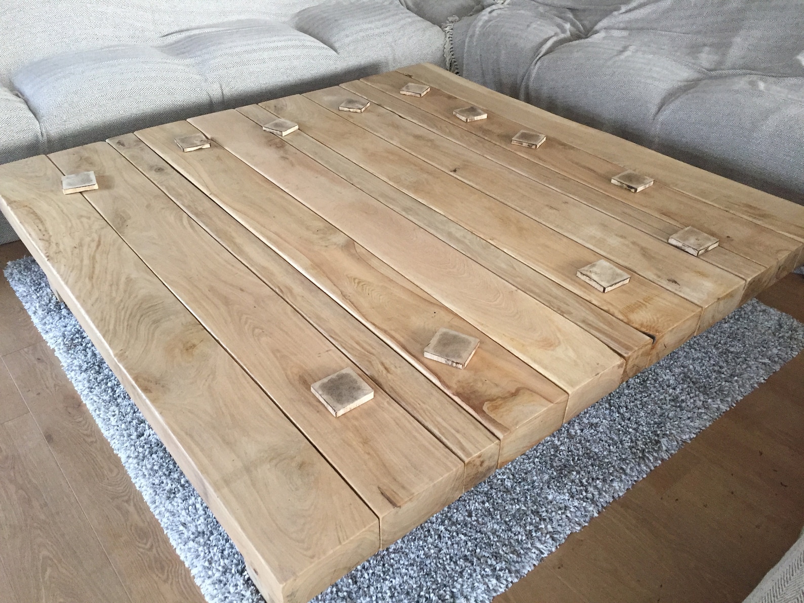 Hand-crafted Large Modern Oak Square Sleeper Coffee Table - Etsy UK