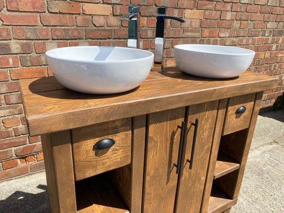 Hand Crafted Double Basin Vanity Unit Wash Stand His Schweiz - Bathroom Double Basin Vanity Hand Crafted Double Basin Vanity Unit Wash Stand His Schweiz - Bathroom Double Basin Vanity