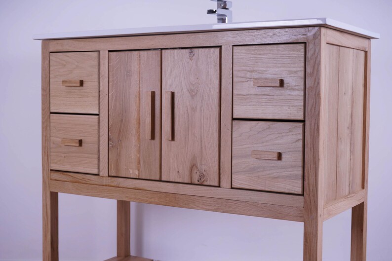 Luxury Oak Bathroom Vanity Unit With Inset Sink Wash Stand - Etsy UK