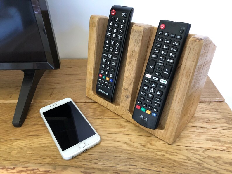 HandBuilt Oak TV Remote Stand Perfect Gift Gift For Him Etsy