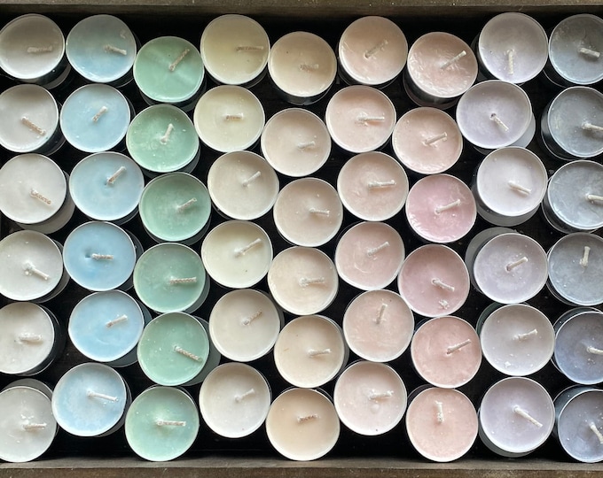 Soy Wax Tea Light Scent Sampler - Nine Amazing Possible Scent Combinations to Choose- Packaged in a Cute Purple Mesh Pouch!