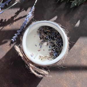 Lavender ESSENTIAL OIL Soy Wax Candle - Natural & Pure Essential Oils in Darling Ceramic White Pots - Great Gifts for the Scent-Sensitive