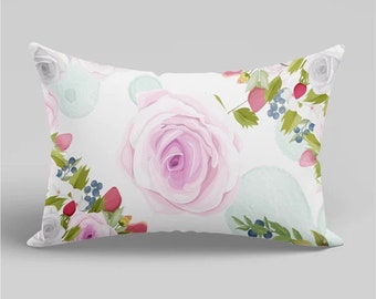 Customised Digital printing Rose Rectangular  Round Square  cushion cover with Cushion Inner Insert Pad