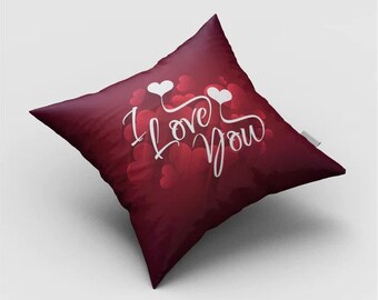 Customised Digital printing I love you cushion cover with Cushion Inner Insert Pad