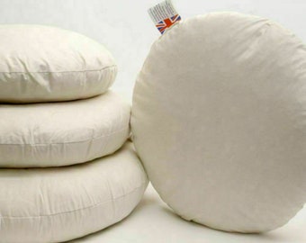 Customised Duck Feather Round Cushion Pads Insert Inners Scatters Fillers Pillow