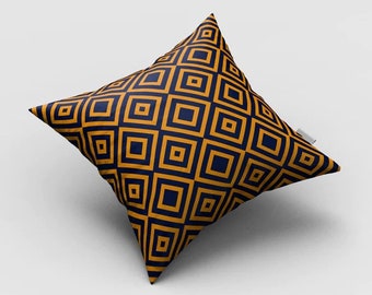 Customised Digital printing  Orange Triangle cushion cover with Cushion Inner Insert Pad