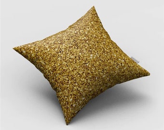 Customised Digital printing Gold Shimmer cushion cover with Cushion Inner Insert Pad