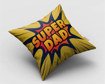 Customised Digital printing  Super Dad cushion cover with Cushion Inner Insert Pad