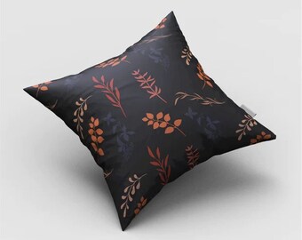 Customised Digital printing Black and orange Fall cushion cover with Cushion Inner Insert Pad