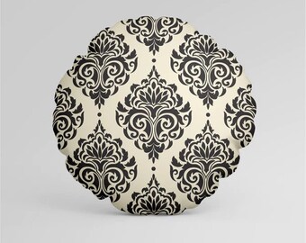 Customised Digital printing Black & Cream Round Square  cushion cover with Cushion Inner Insert Pad