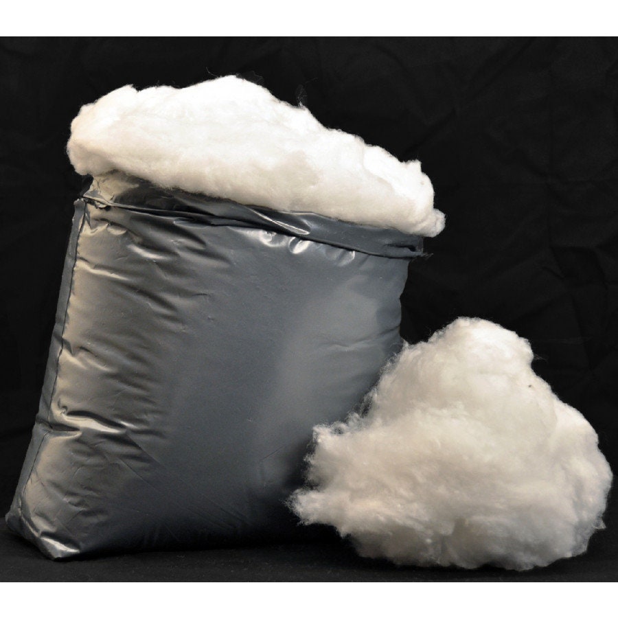 Big Plush 10 Pounds Premium Polyester Fiber White Fiberfill Stuffing,  MODERATELY Dense and Heavy Blend