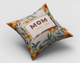 Customised Digital printing  Mom Love you cushion cover with Cushion Inner Insert Pad