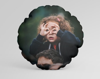 Full Photo Round Cushion Personalised Cushion Cover custom Pillow Cover with Images Printing with Different Size Options with pad
