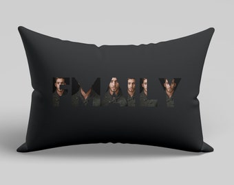 Family Photo Rectangular Cushion Personalised Cushion Cover custom Pillow Cover with Images Printing with Different Size Options with pad