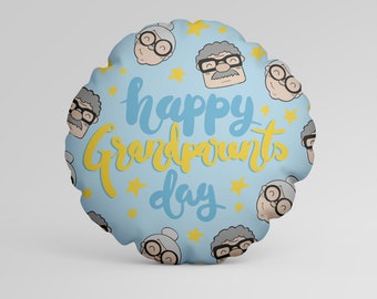 Customised Digital printing Grandparents Day Rectangular  Round Square  cushion cover with Cushion Inner Insert Pad
