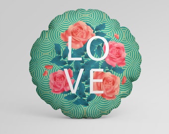 Customised Digital printing Love Rectangular  Round Square  cushion cover with Cushion Inner Insert Pad