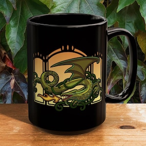 ドラゴンコーヒーマグ、ドラゴンコーヒーカップ、ドラゴンファンタジーマグ、ファンタジードラゴン愛好家へのギフト、男性へのドラゴンギフト、女性へのドラゴンギフト