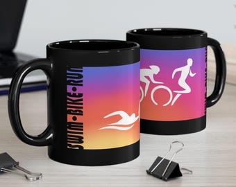 Triathlon Mug Gift for Triathlete Gift Men Triathlon Coach Gift Swim Bike Run Mug Triathlon Mom Triathlon Gift Bulk