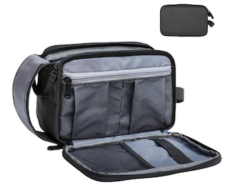 Mens Toiletry Bag Large Travel Dopp Kit for Men – Water Resistant Black Shaving & Grooming Bag with Multiple Compartments