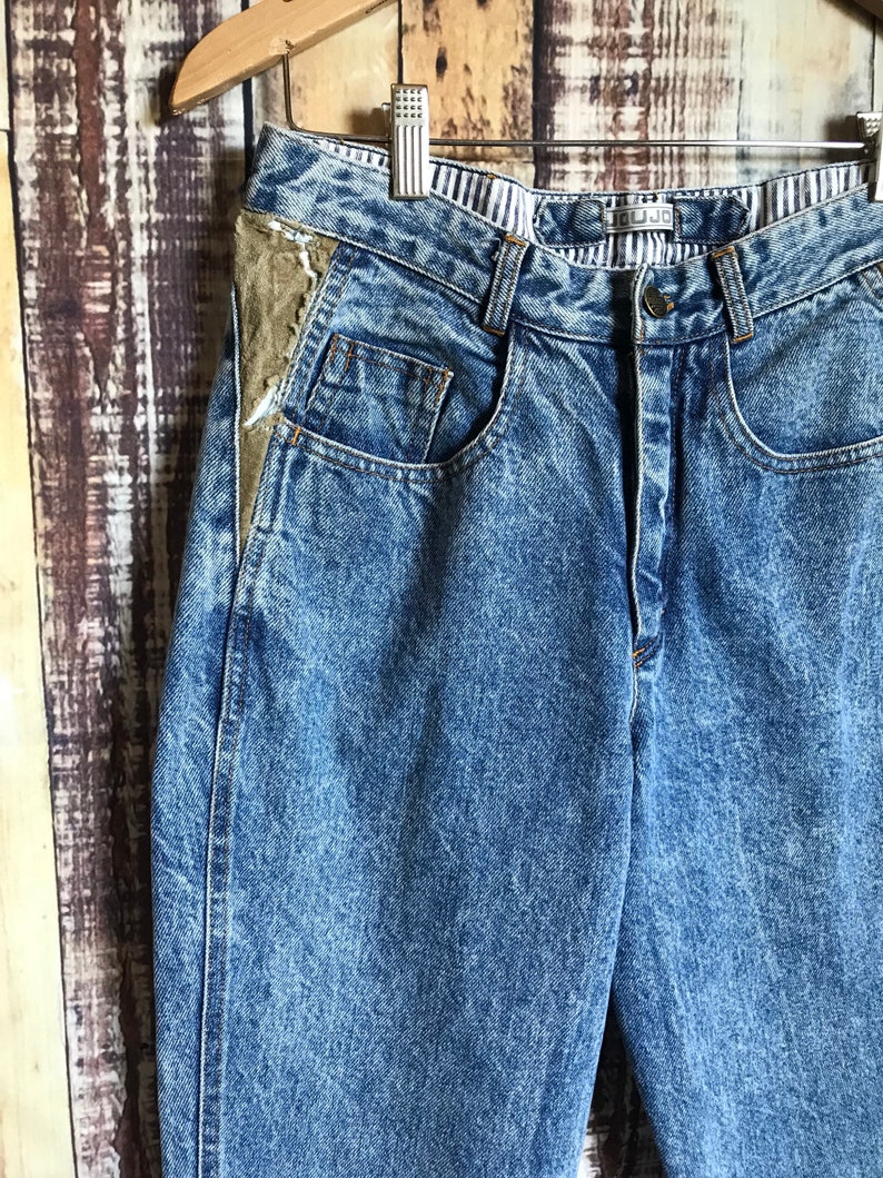 80's Denim Jeans Vintage JouJou High Waisted Denim Jeans | Etsy