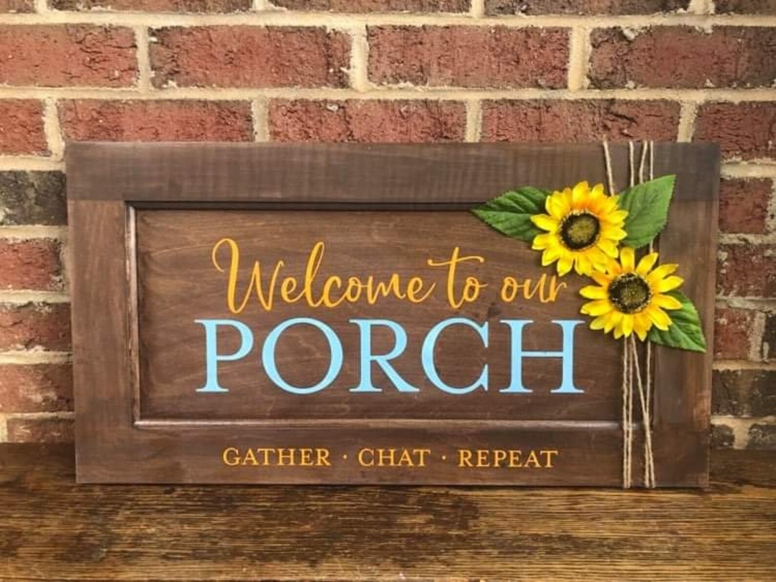 to our porch sign wooden porch decor sunflower Etsy