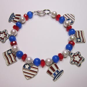 Patriotic Enamel Charm Bracelet