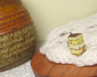Classic Tiramisu Stitch Marker, Crochet and Knitting charm, polymer clay progress keeper