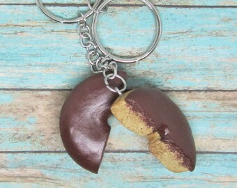 Best friend keychain - friendship keychain - couples keychain - bff keychain - sister keychain - donut jewelry  - best friend gift