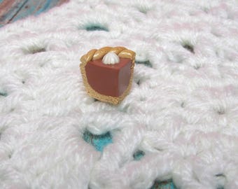 Handmade Pumpkin Pie Slice Stitch Marker, Crochet Tool, Knitting Progress Keepers