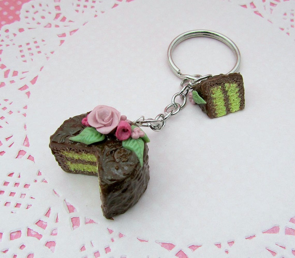 Cake Keychain Big Charm Polymer Clay Charm Clay Charm Etsy
