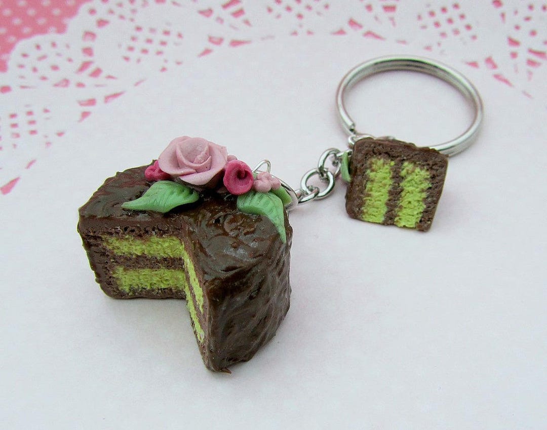 Cake Keychain Big Charm Polymer Clay Charm Clay Charm Polymer Clay Cake