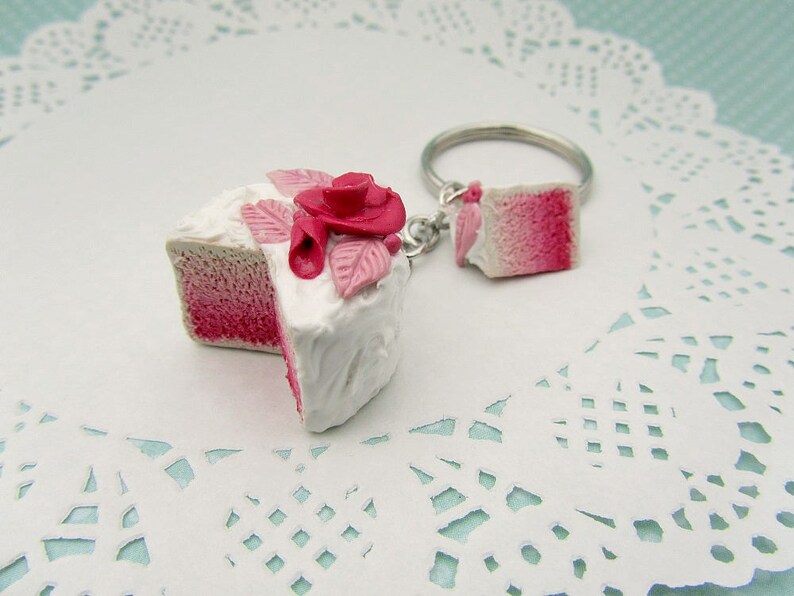 Cake Keychain Ombre Cake Cake Polymer Clay Charm Clay Etsy