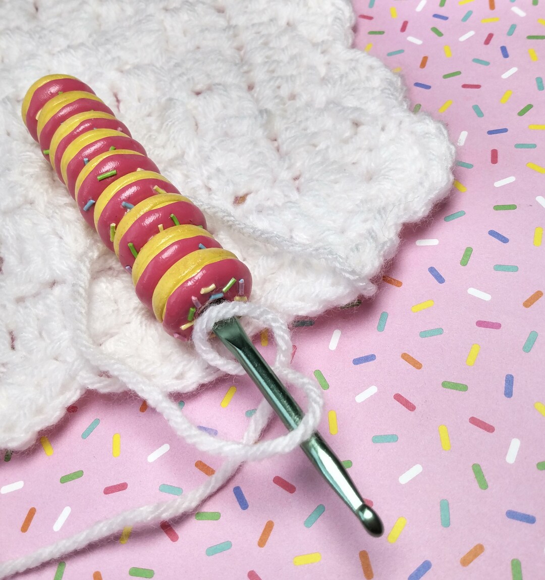 Donut Crochet Hook Doughnuts Polymer Clay Crochet Hook Clay Handle